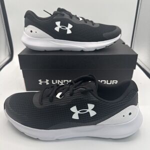 Under Armour Surge 3 Men's 10 Black White Mesh Athletic Sneakers Running Shoes
